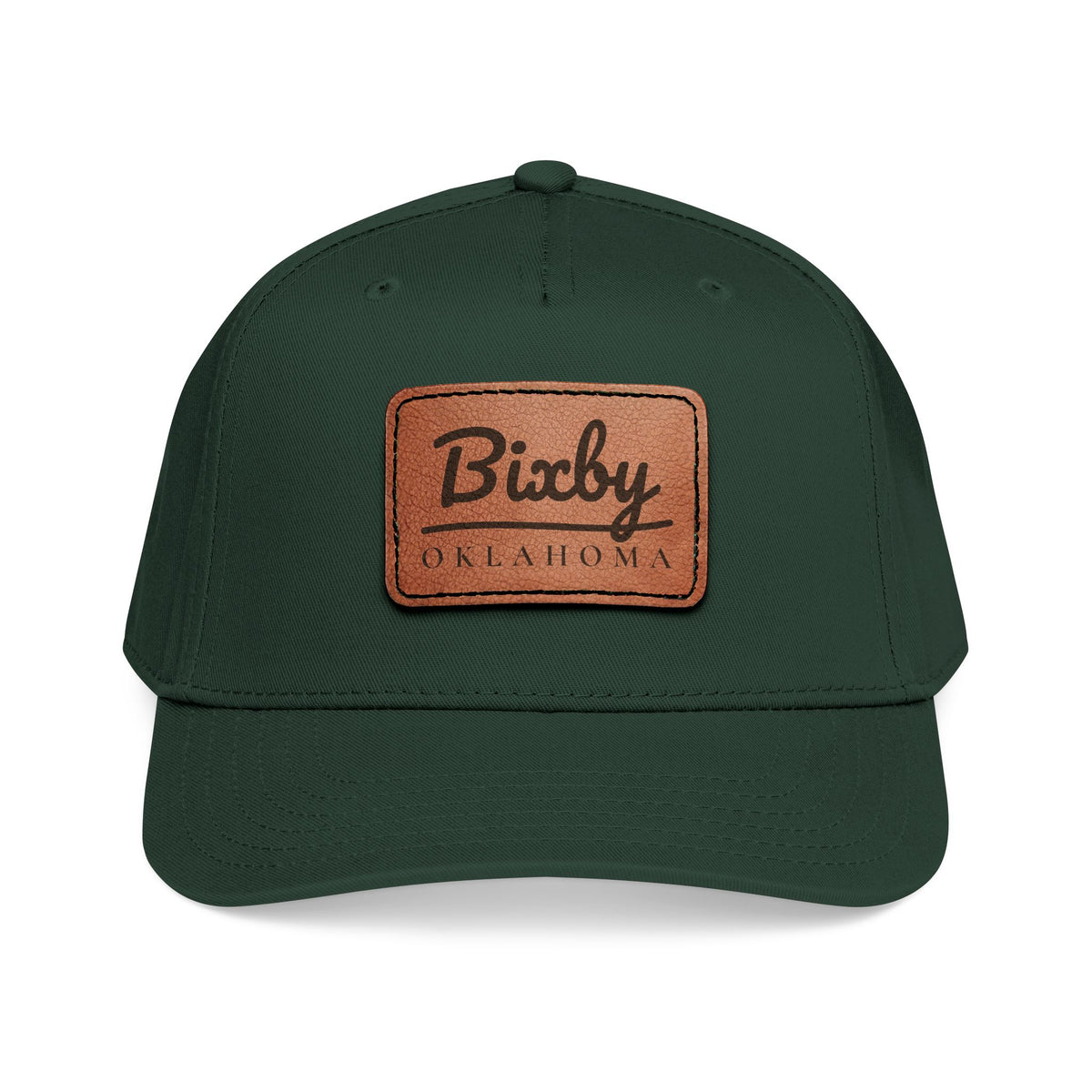 Bixby Garden Script Leather Patch Cap