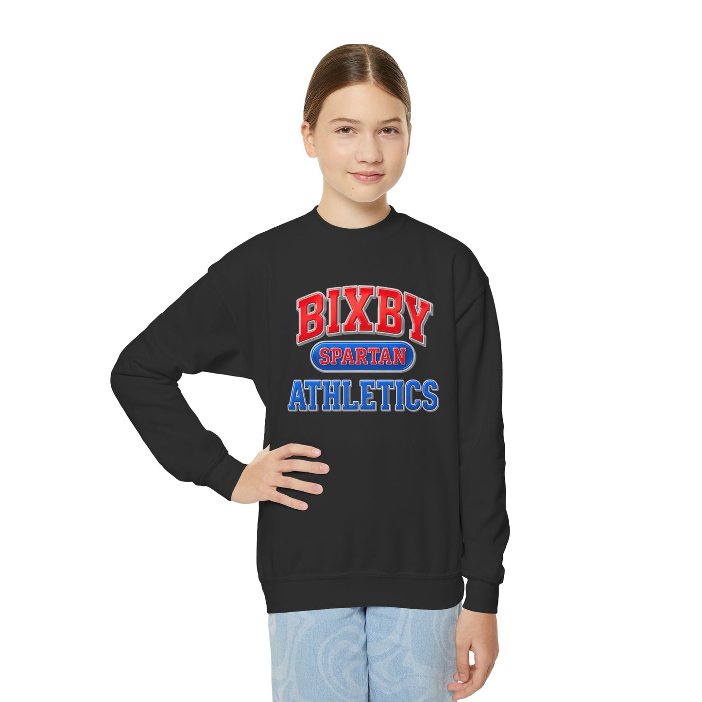 Bixby Spartan Athletics Youth Metallic Gildan Sweatshirt