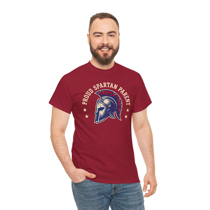 Proud Spartan Parent T-Shirt School Spirit Tee with Spartan Helmet Design