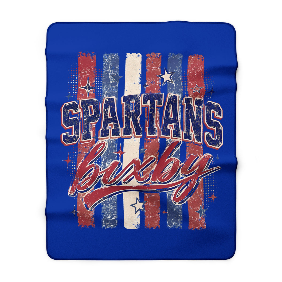 Spartans Bixby Sherpa Blanket – Vintage Red, White & Blue Team Throw
