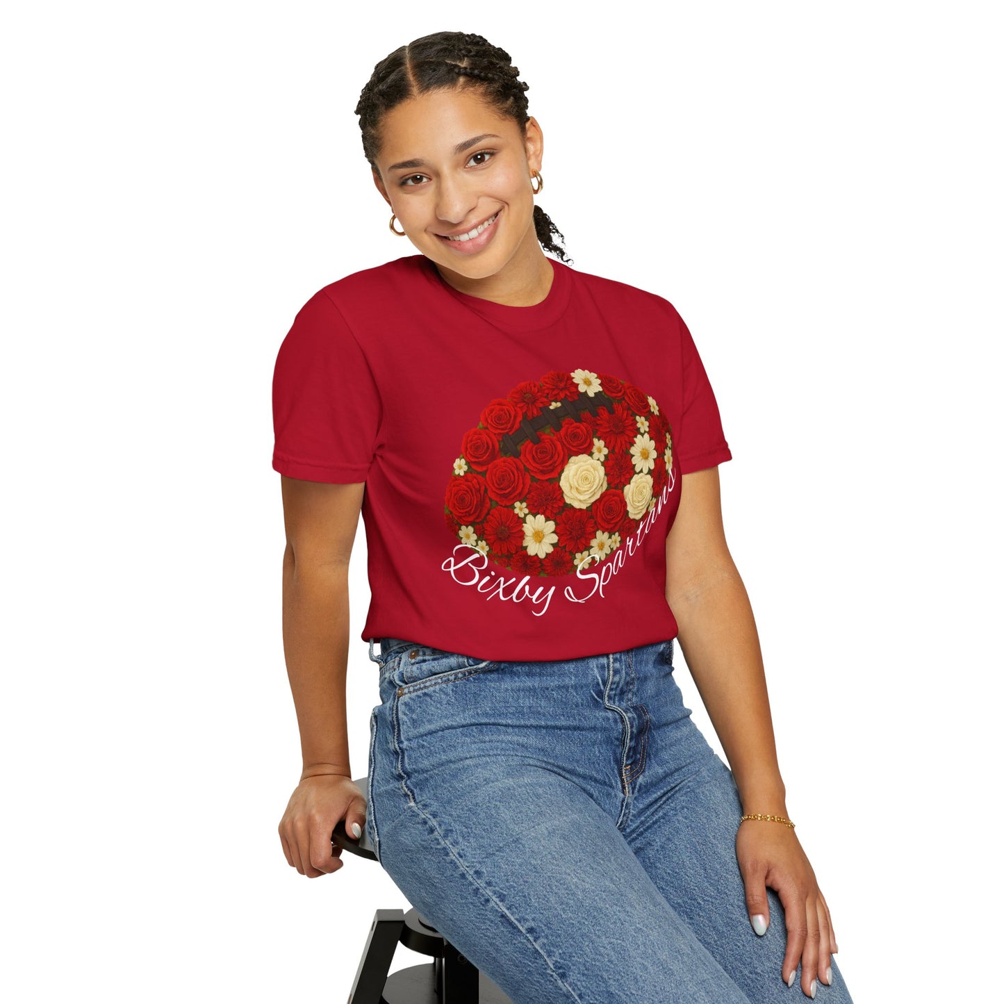 Bixby Spartans Floral Comfort Colors Tee