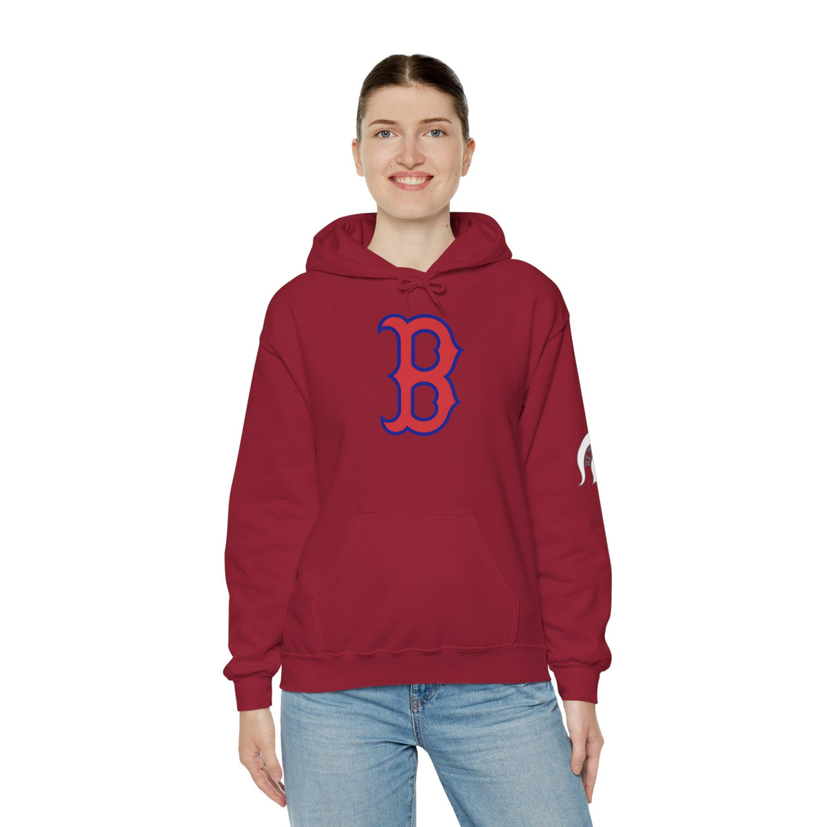 Bixby Spartans 'B' Logo With Sleeve Spartan Hoodie