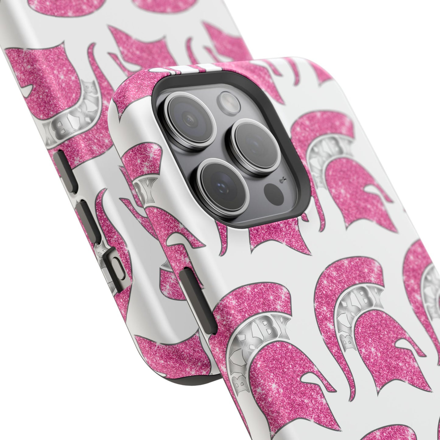 Bixby Spartan Pink Bling Logo Impact Resistant iPhone Case