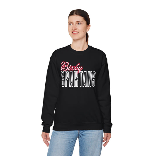 Bixby Spartans Cursive Gildan Sweatshirt