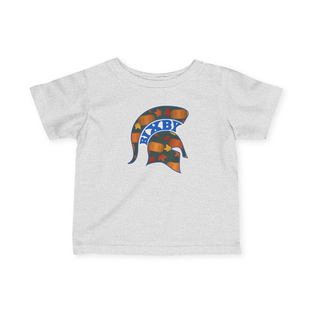 Bixby Spartans Pumpkin Patch Helmet Infant Tee – Baby Fall Pumpkin Shirt