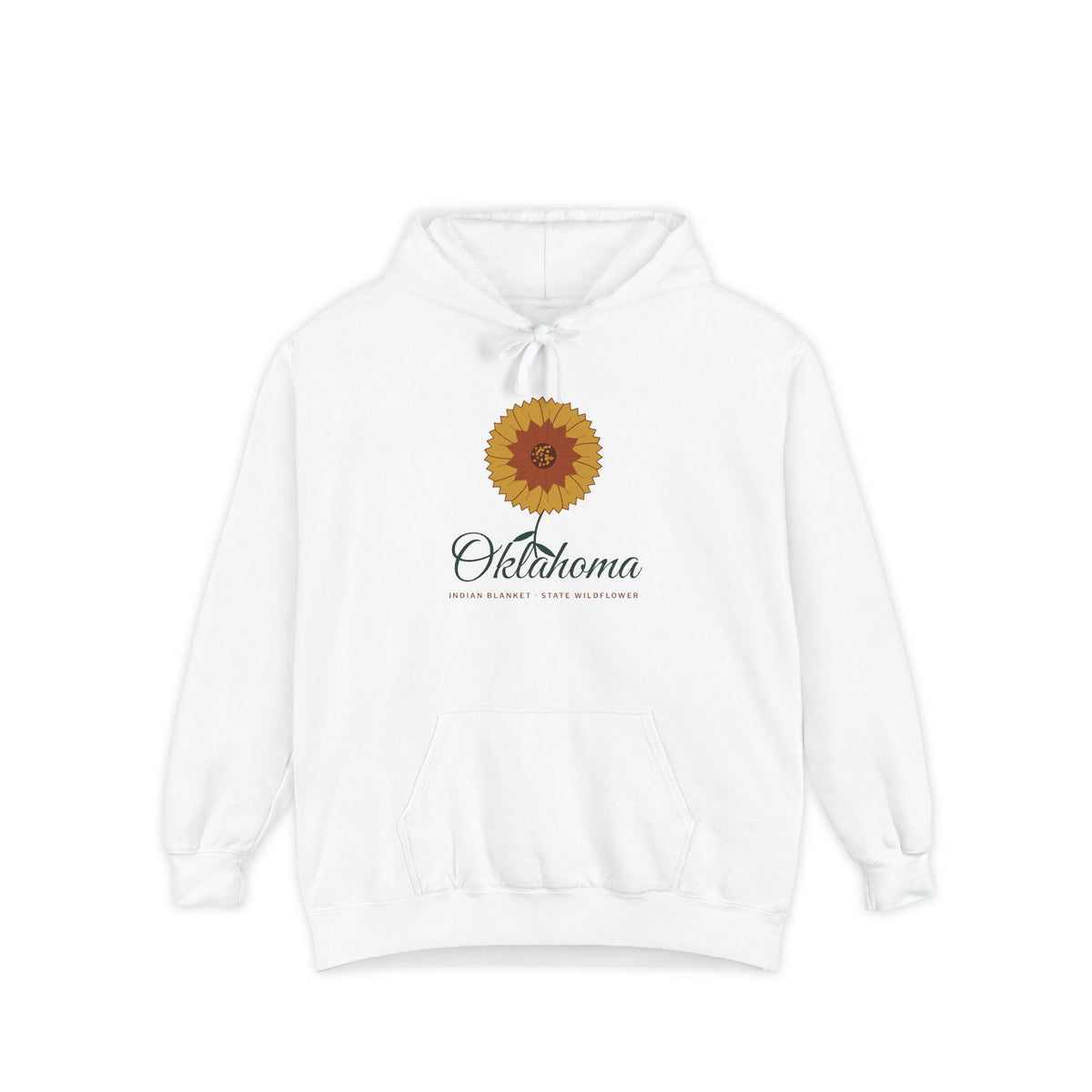 Indian Blanket Garden Script Oklahoma Hoodie | Comfort Colors