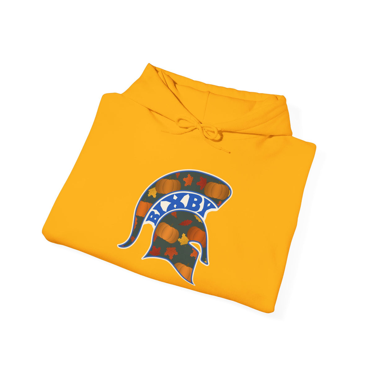 Bixby Spartans Pumpkin Patch Helmet Hoodie – Fall Game Day Hooded Sweatshirt