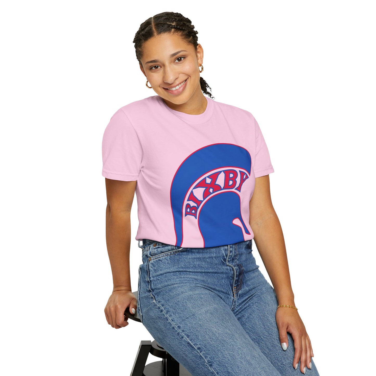 Bixby Spartan Blue Logo Comfort Colors Tee