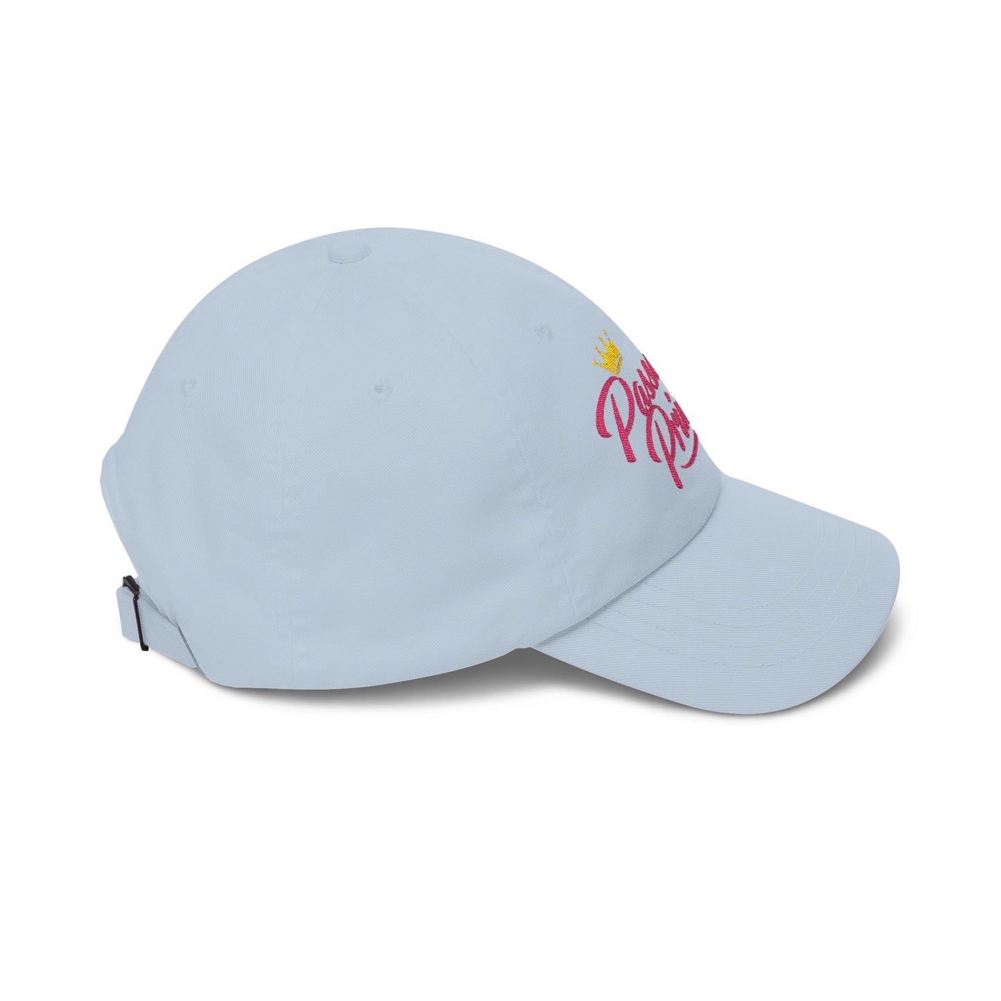 Passenger Princess Dad Cap – Embroidered White Baseball Hat with Pink Script and Crown