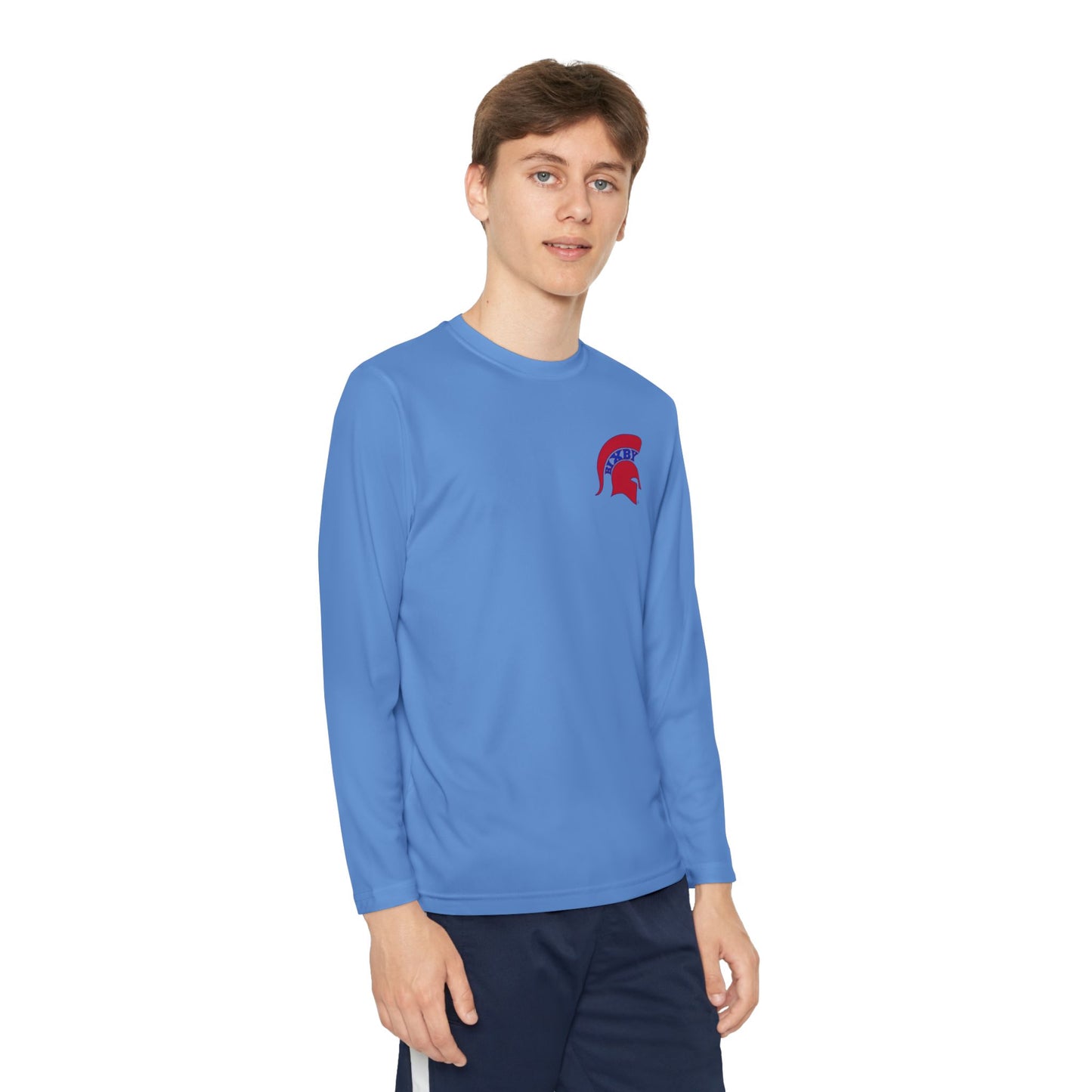 Spartan Red Logo Youth Long Sleeve Sport-Tek Tee