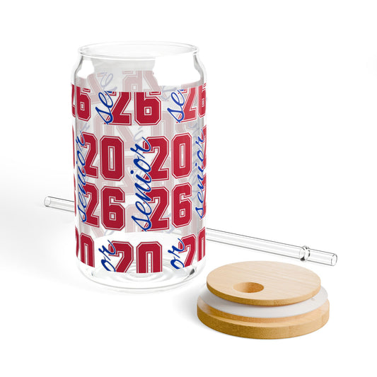 Bixby Spartan Senior Class 2026 Glass Sipper Cup