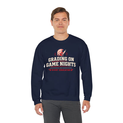 Bixby Spartans Grading On Game Nights - Funny Teacher Game Night Gift Sweatshirt