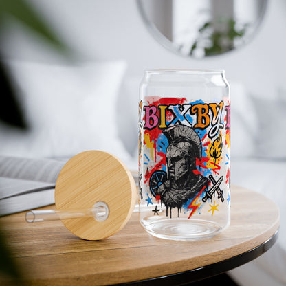 Spartans Chaos Graffiti Sipper Glass, 16oz