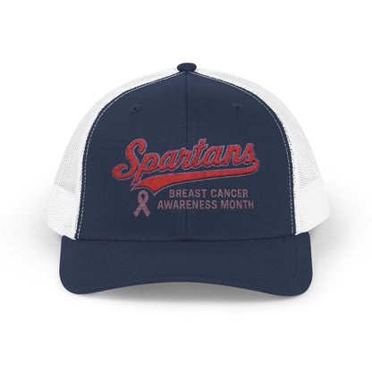 Spartans Breast Cancer Awareness Embroidered Trucker Snapback