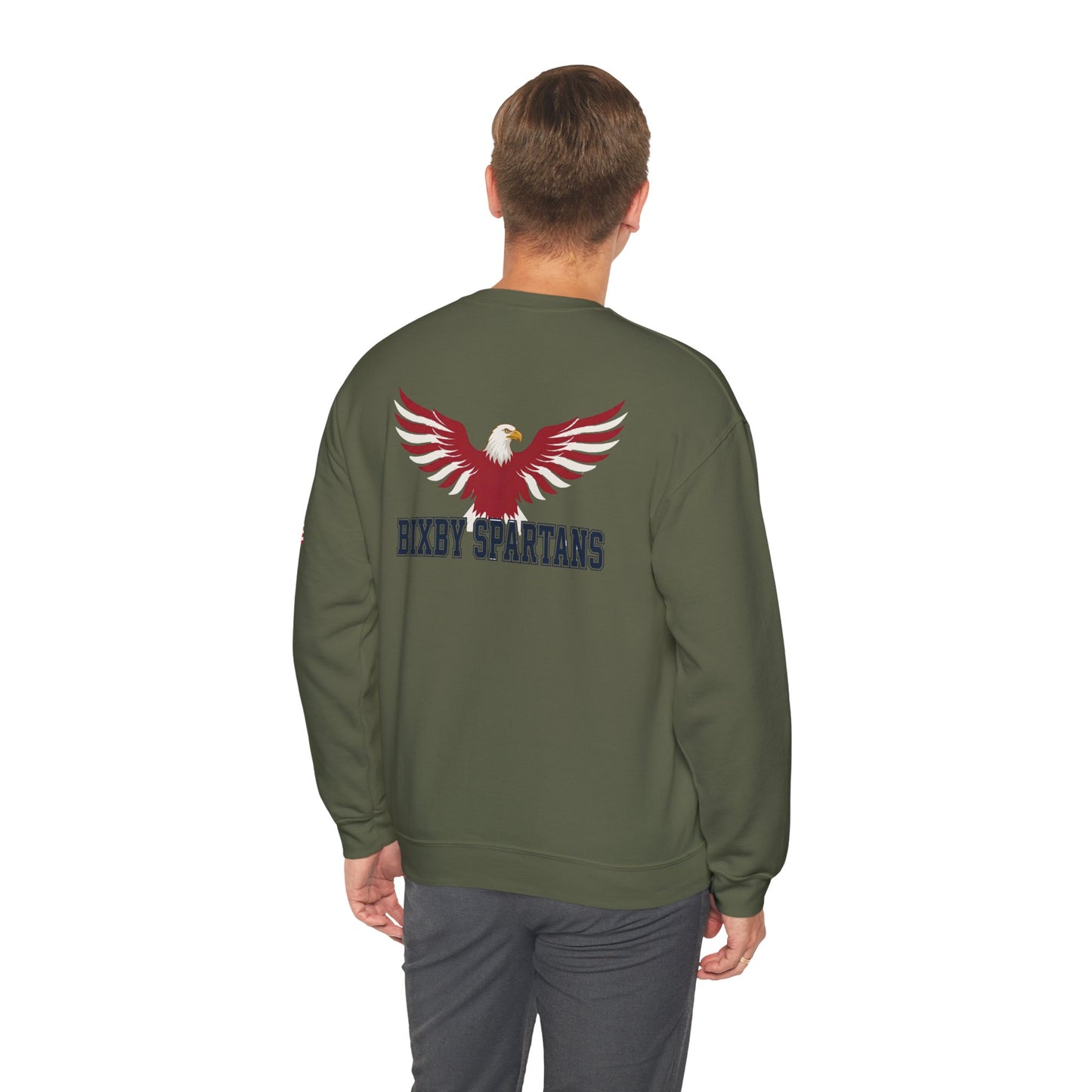 Bixby Spartan Patriotic Eagle with Spartan Logo and Sleeve Print