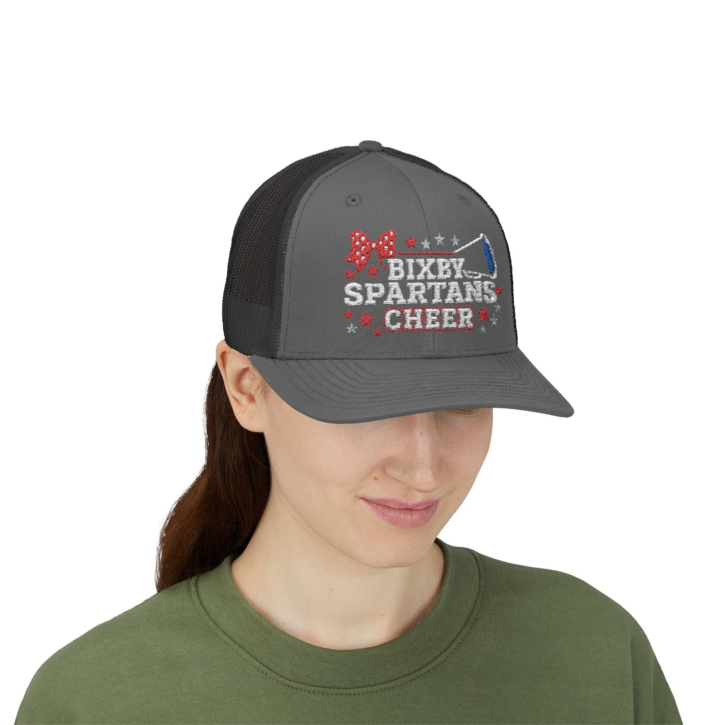 Bixby Spartans Cheer Embroidered Trucker Snapback
