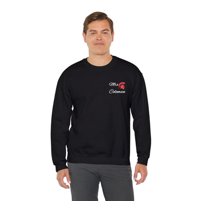 Personalized Spartan Helmet Embroidered White Lettering Gildan Sweatshirt