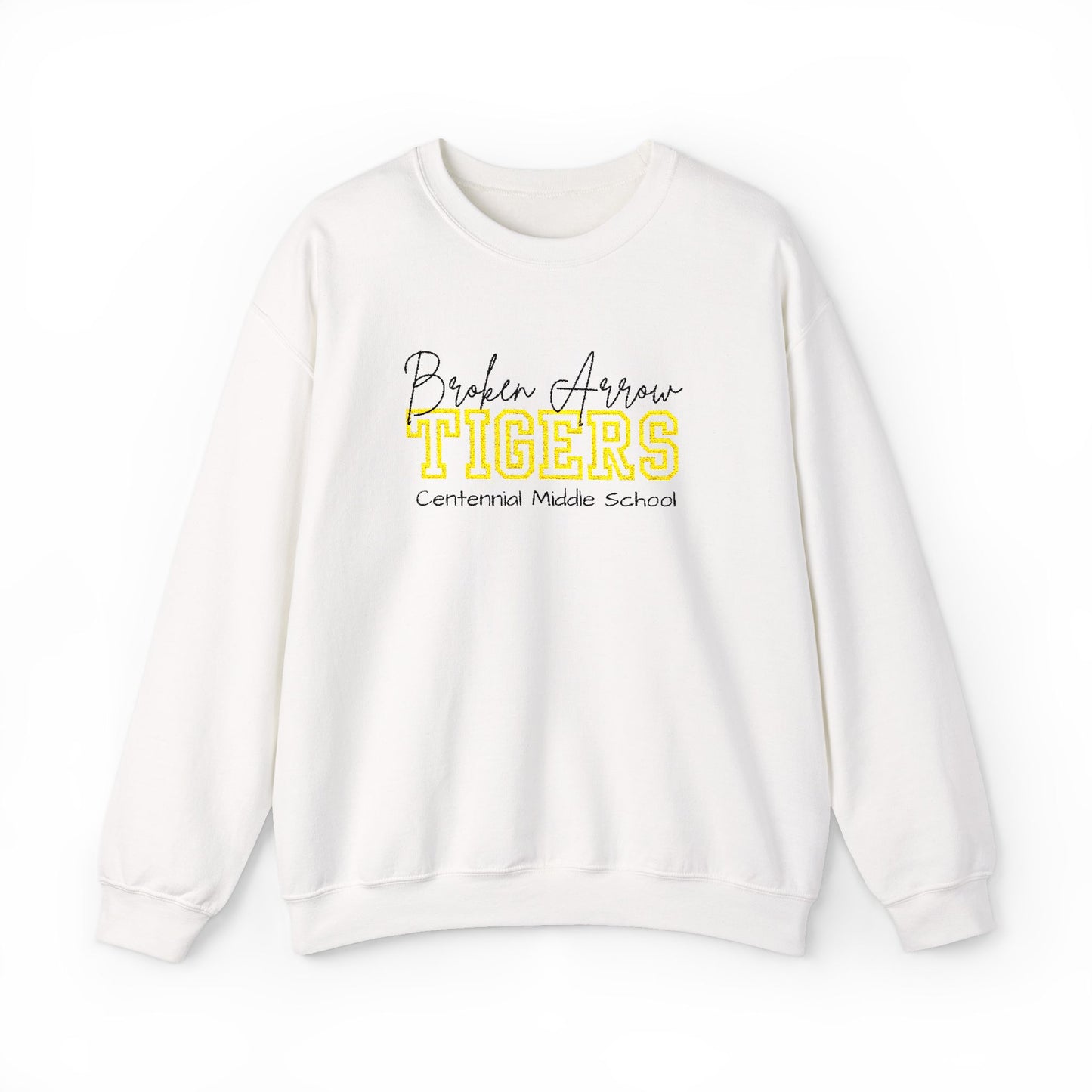 Personalized Embroidered Broken Arrow Tigers Crewneck Sweatshirt