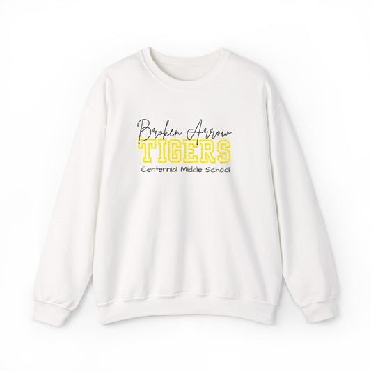 Personalized Embroidered Broken Arrow Tigers Crewneck Sweatshirt