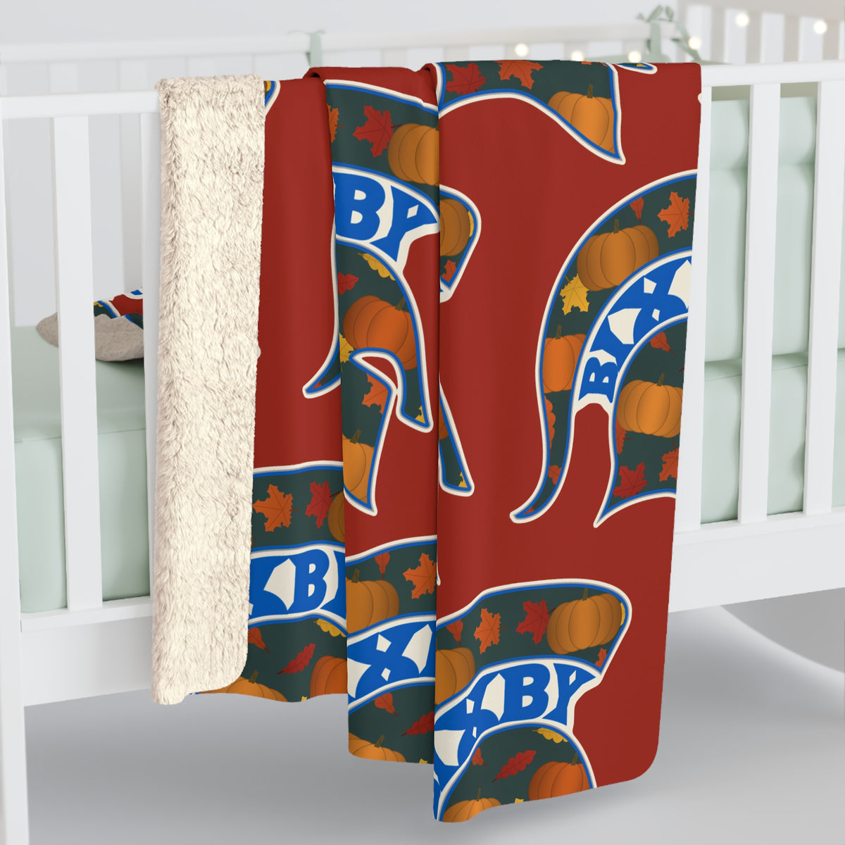 Pumpkin Patch Bixby Spartans Helmet Sherpa Fleece Blanket – Fall Throw