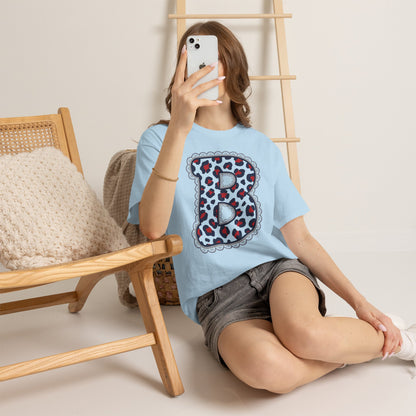 Leopard Print "B" Gildan Tee