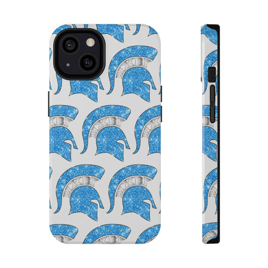 Bixby Spartan Blue Bling Logo Impact Resistant iPhone Case
