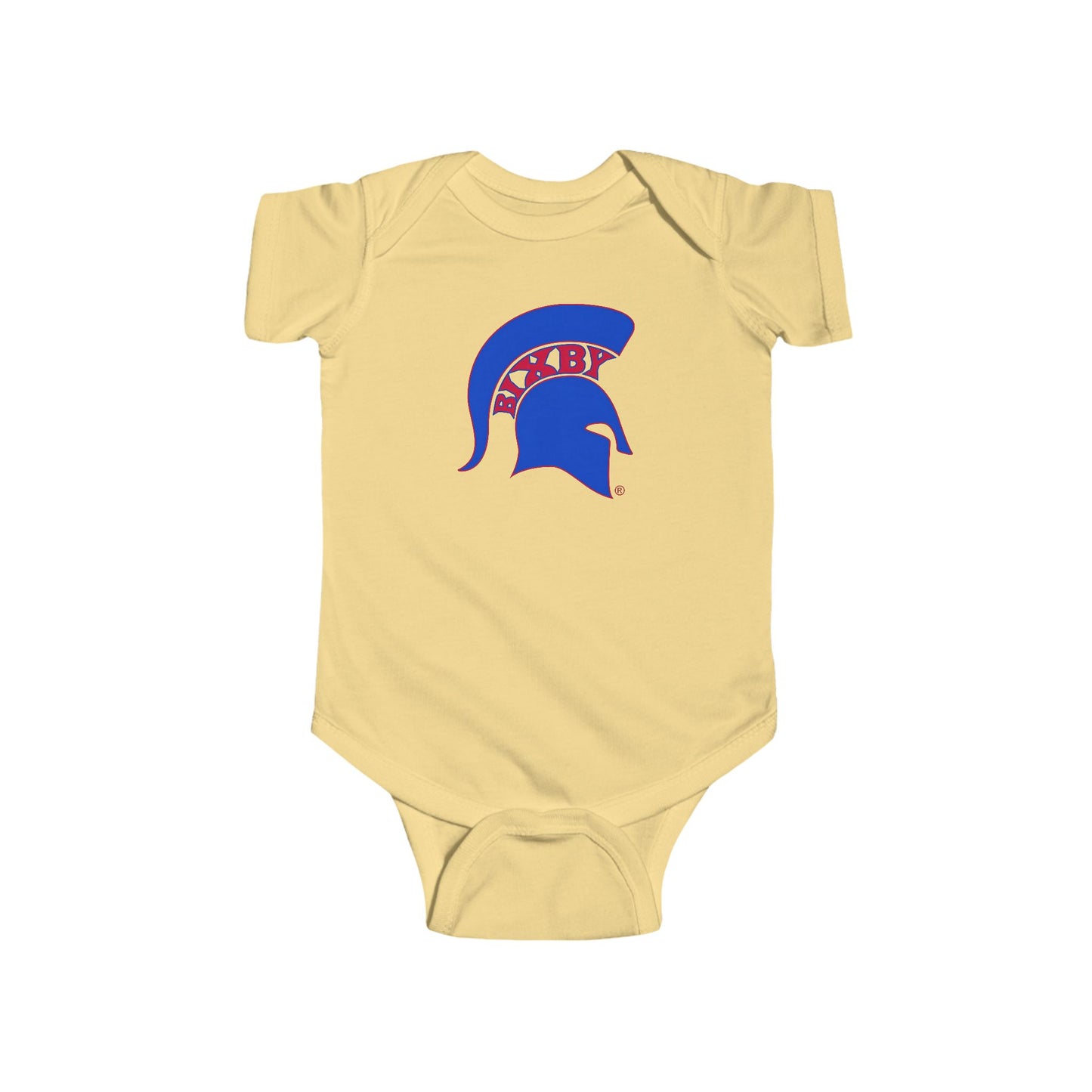 Baby Spartan Blue Logo Rabbit Skins Onesie