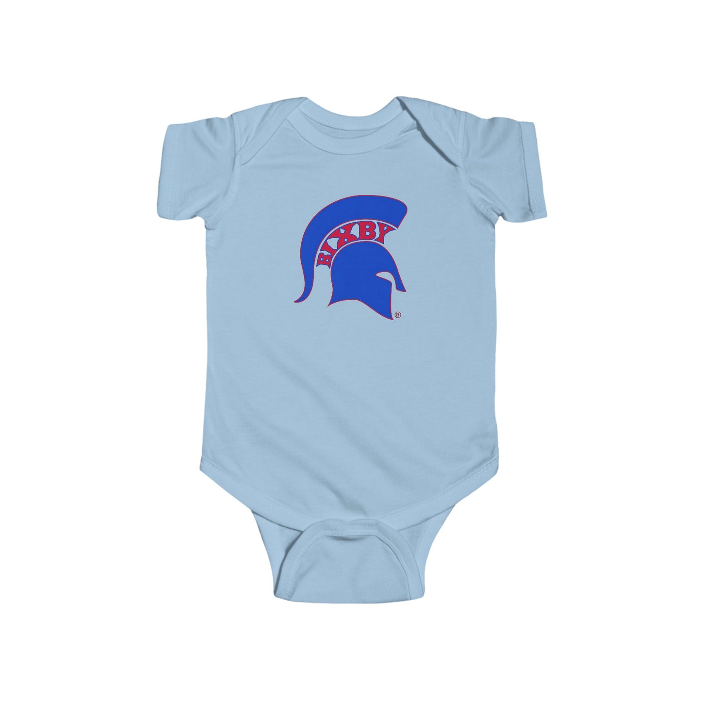 Baby Spartan Blue Logo Rabbit Skins Onesie