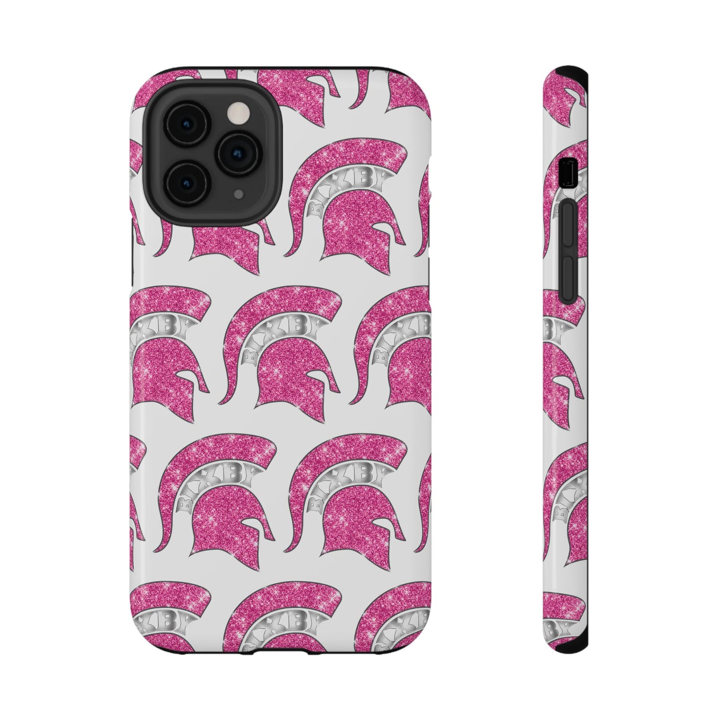 Bixby Spartan Pink Bling Logo Impact Resistant iPhone Case