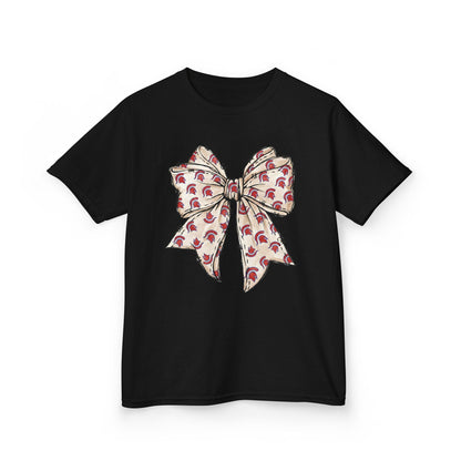 Spartan Helmet Pattered Bow Youth Gildan Tee