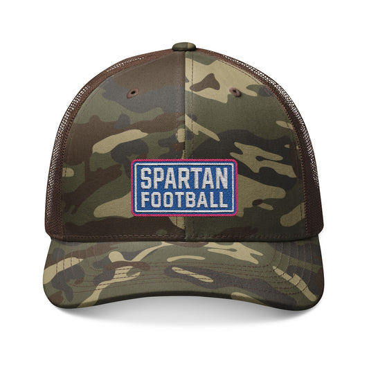 Spartan Football Embroidered Camouflage Trucker Hat