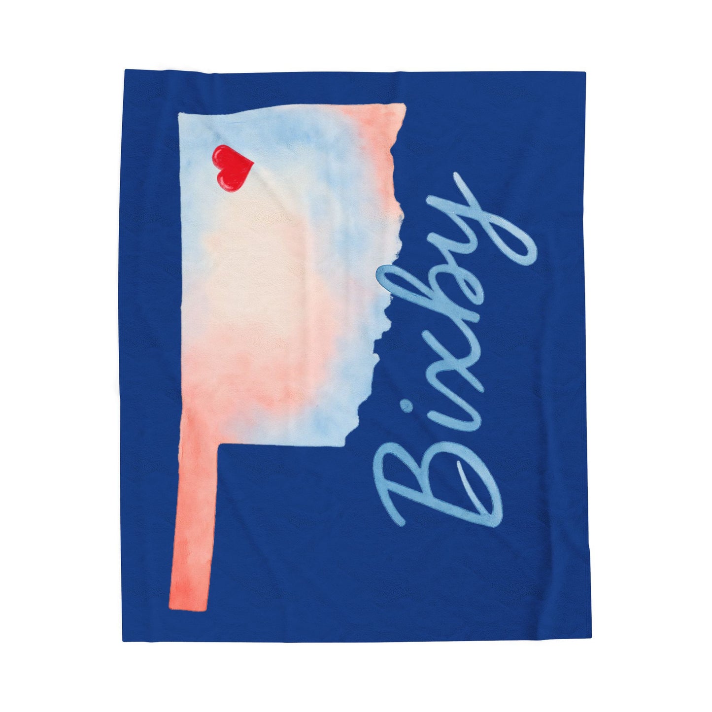Bixby OK Watercolor Velveteen Plush Blanket