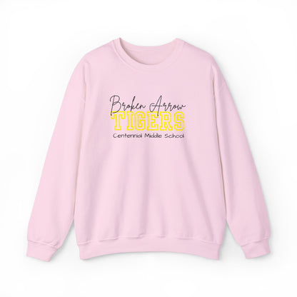 Personalized Embroidered Broken Arrow Tigers Crewneck Sweatshirt