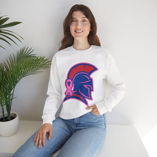 Spartan Helmet Breast Cancer Awareness Gildan Sweatshirt