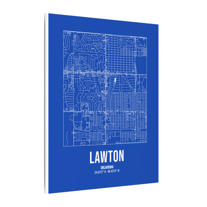 Lawton Street Map Canvas, White on Royal Blue