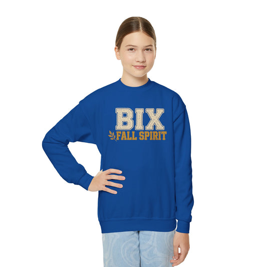 Bixby Spartans Youth Bix Fall Spirit Golden Lettering Sweatshirt