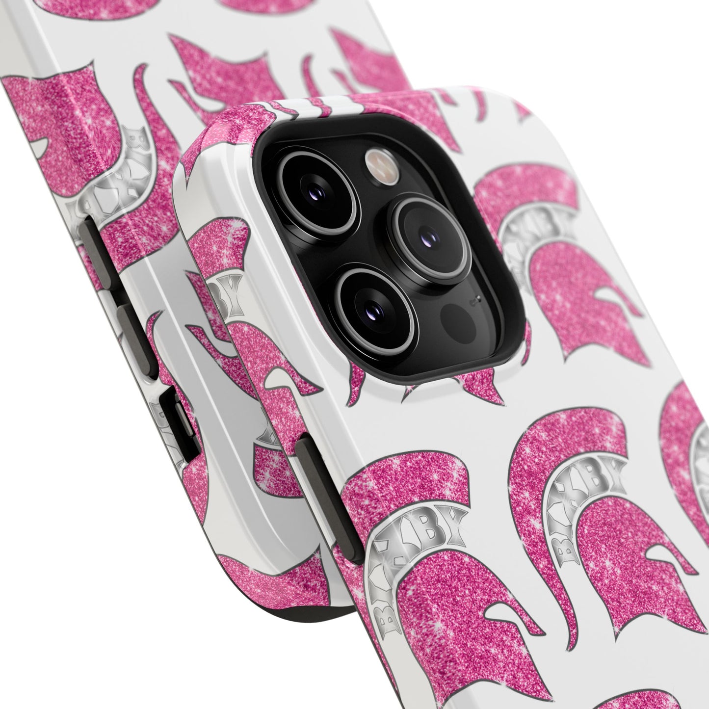 Bixby Spartan Pink Bling Logo Impact Resistant iPhone Case