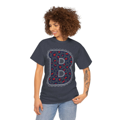 Leopard Print "B" Gildan Tee