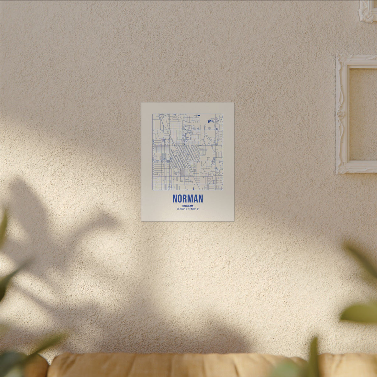 Norman Street Map Canvas, Royal Blue on Cream