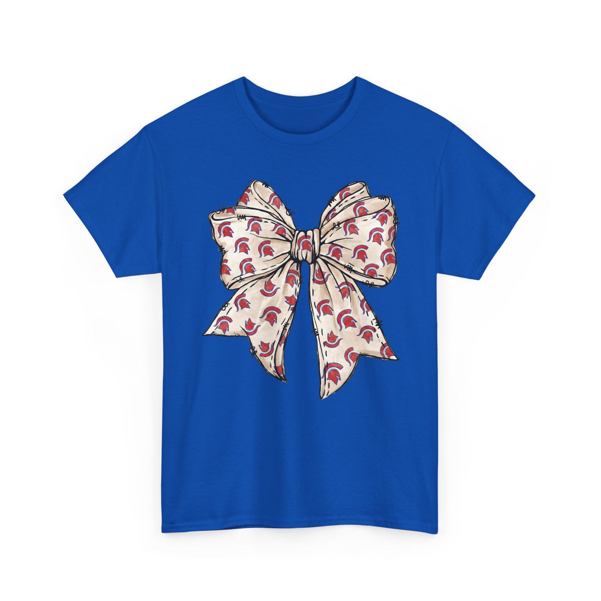 Spartan Helmet Pattered Bow Gildan Tee