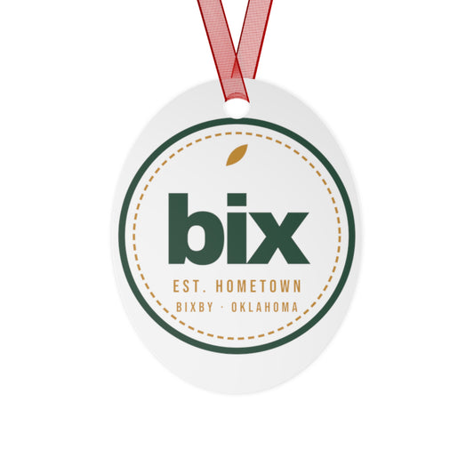 Ornament printed with bix Stamp Aluminum Keepsake.