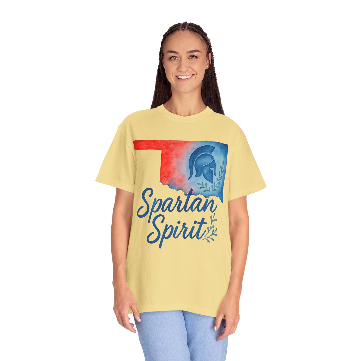 Spartan Spirit Bixby OK Watercolor Comfort Colors Tee
