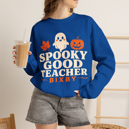 Bixby Spartans Spooky Good Teacher - Halloween Teacher (Bixby) Sweatshirt