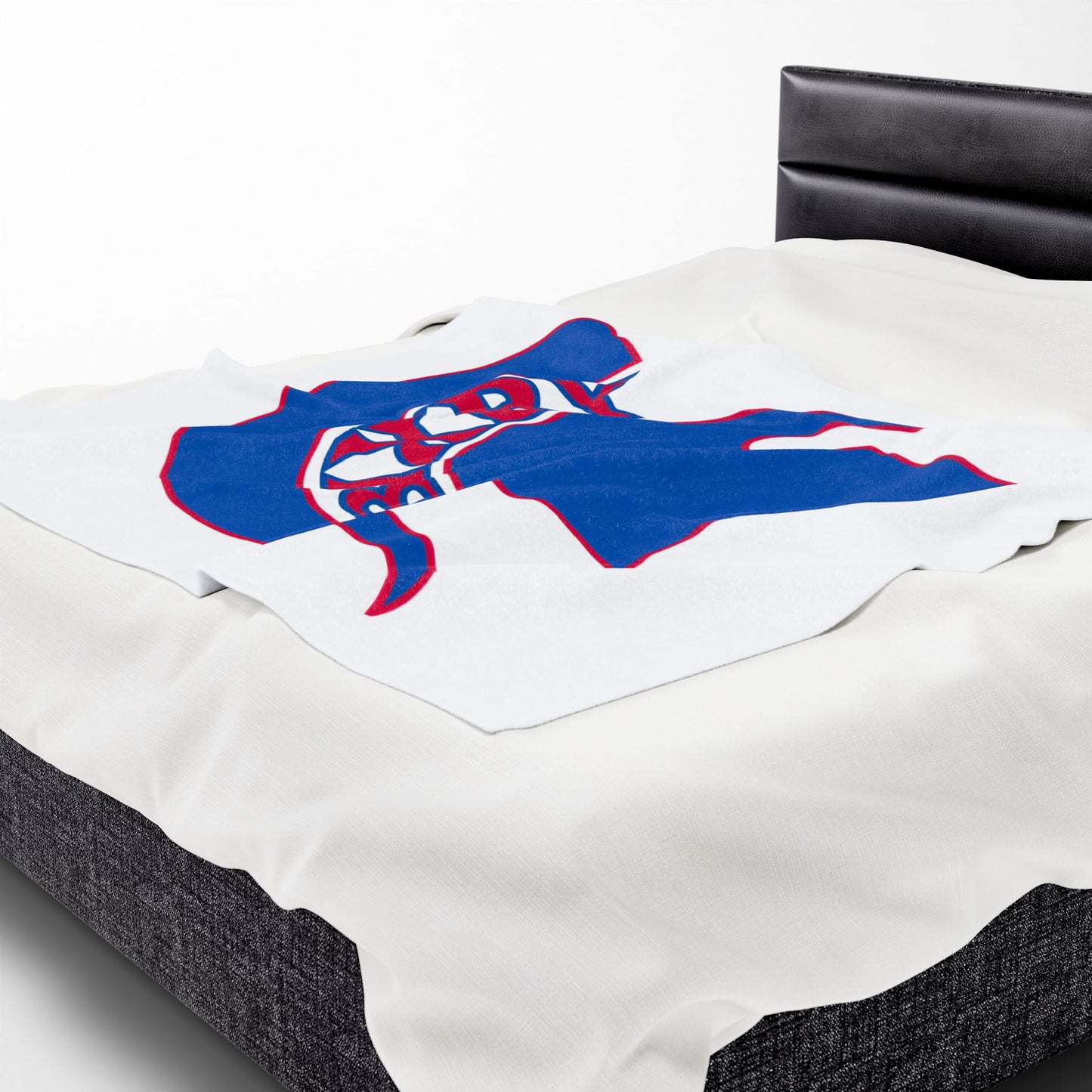 Spartan Blue Logo Velveteen Plush Blanket