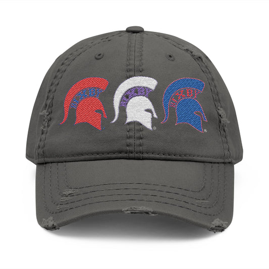 Bixby Spartan Red, White and Blue Embroidered Distressed Ballcap