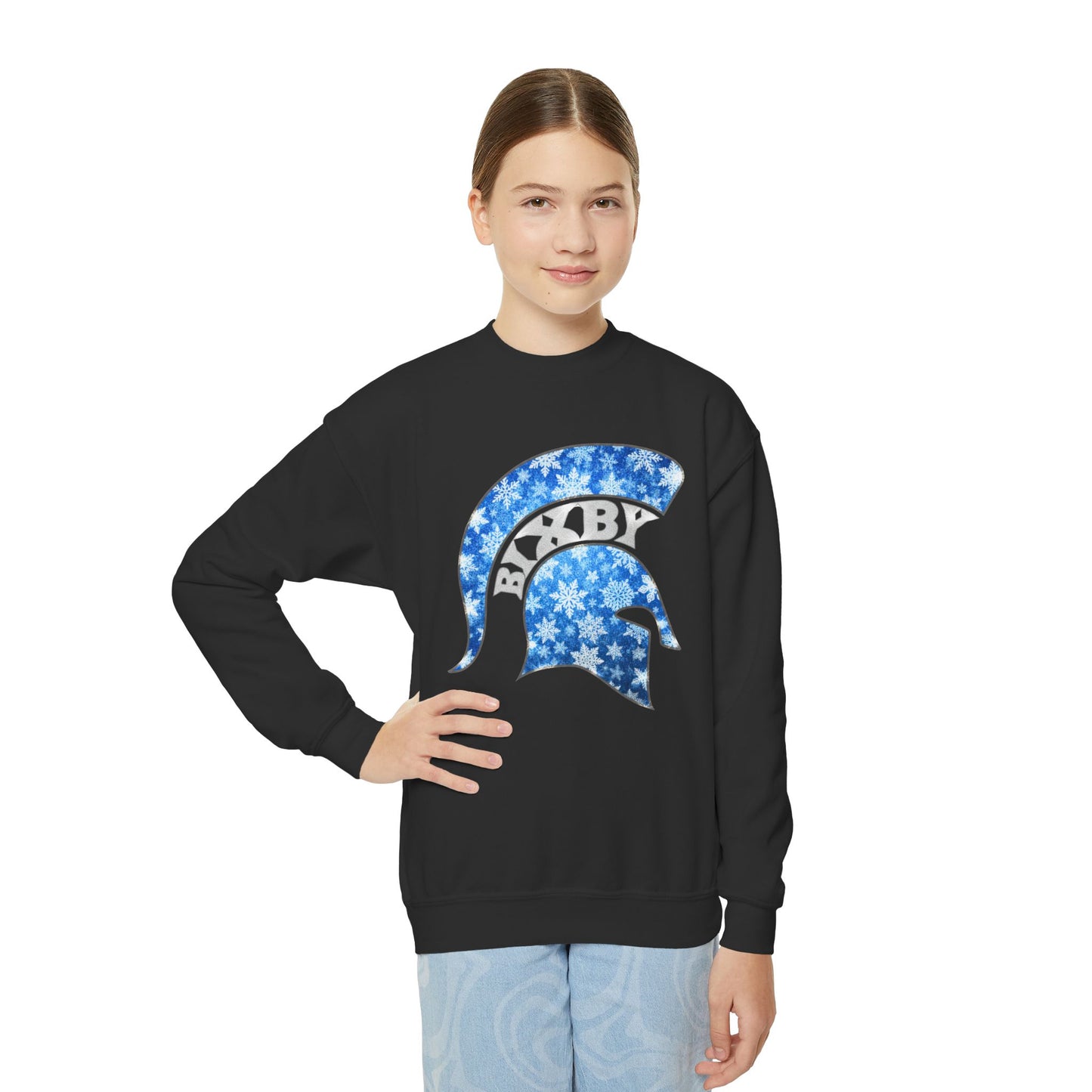 Bixby Spartan Winterfrost Youth Gildan Sweatshirt