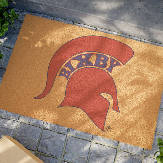 Spartan Red Logo Heavy-Duty Rubber Backed Doormat