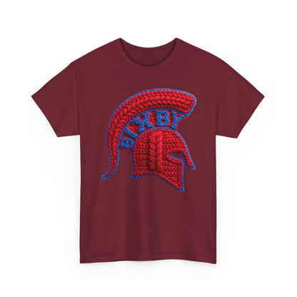 Knit-Print Spartan Helmet Logo Gildan Tee