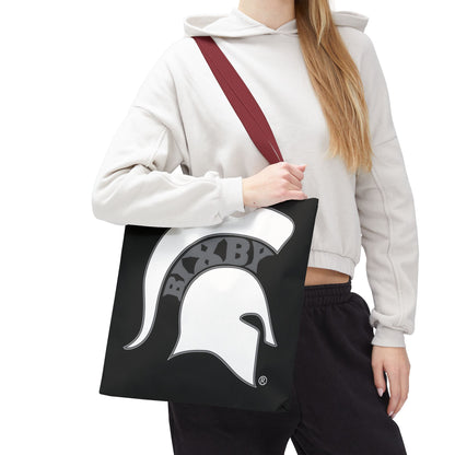 Bixby Spartans White Logo Black Polyester Tote Bag