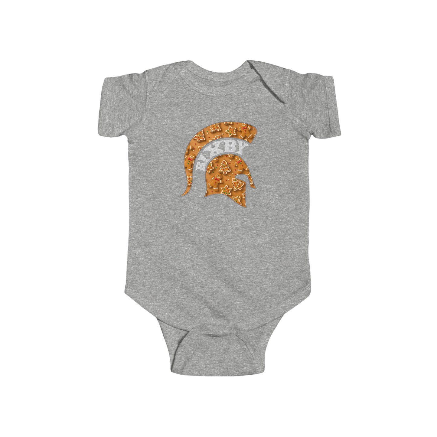 Baby Spartan Gingerbread Logo Rabbit Skins Onesie